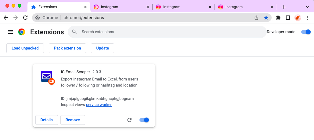 Workable Scraper chrome extension install done